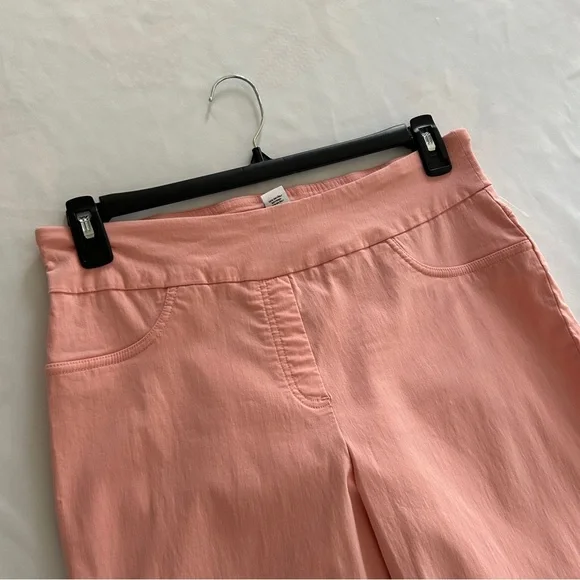 NWT Sz. 14 Large Ruby Road Salmon Coral Pink Capri Pants Rayon Summer Spring - Picture 2 of 5